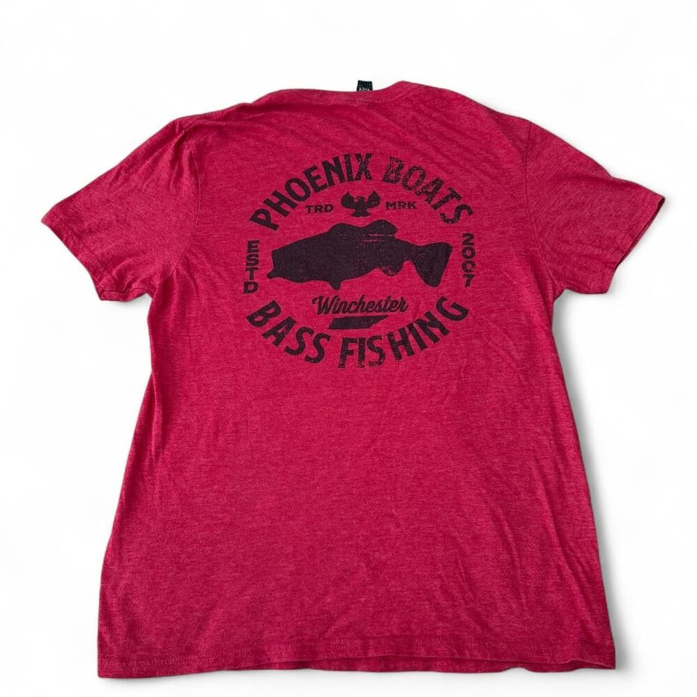 Phoenix Boats Bass Fishing Graphic T-Shirt Red Men’s Medium